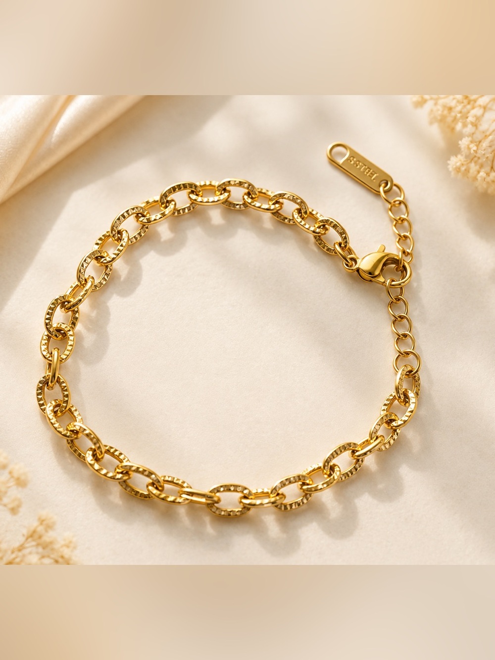 Gold Plated Chain Link Bracelet - Women Jewelry